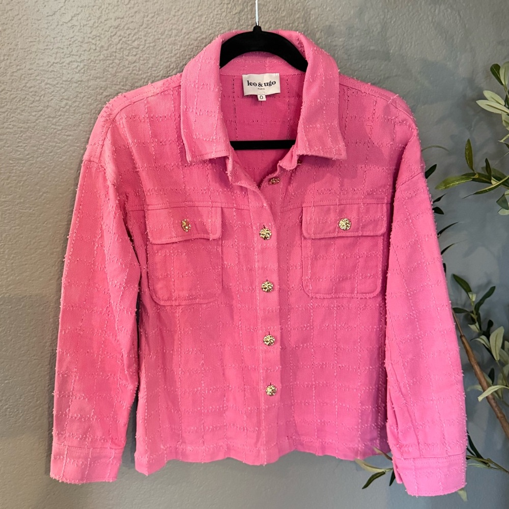 Leo & Ugo Paris Pink Button Up Jacket
